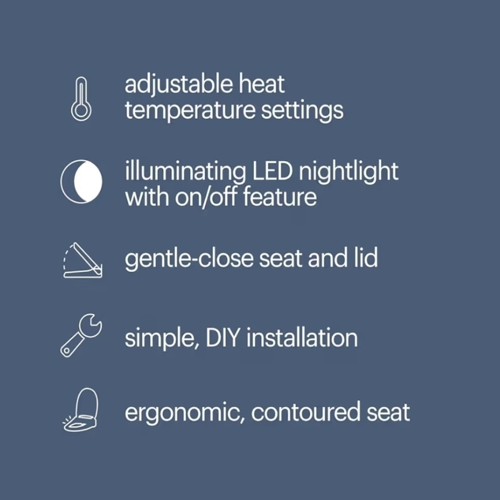 Brondell L60-RW LumaWarm Heated Toilet Seat with Night Light, Round Seat - Picture 10 of 11